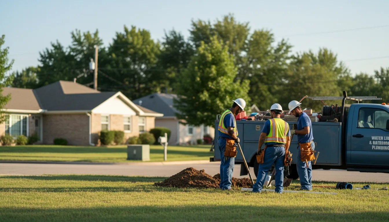 Residential water line and bathroom plumbing service in Battle Ground, IN
